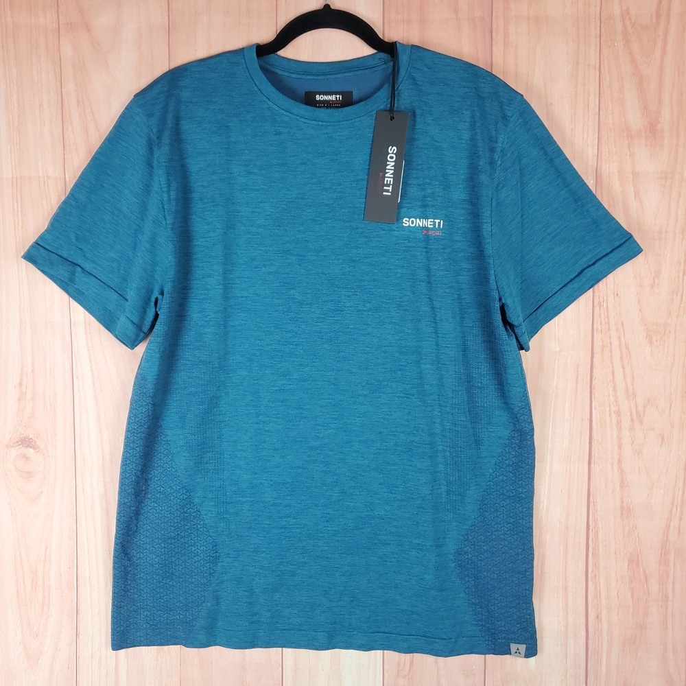 Sonneti‎ Sport T Shirt Mens XL Blue Space Dye Logo Casual Performance Athletic